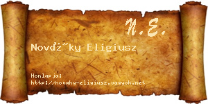 Nováky Eligiusz névjegykártya